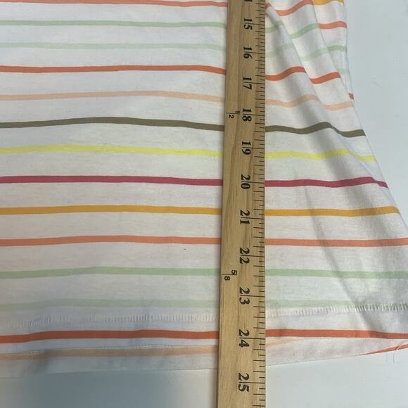 Lane‎ Bryant Shirt Womens 10/12 Classic Perfect Sleeve Tee Striped V-Neck - Picture 7 of 7